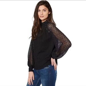 Free People Sweetest Thing Thermal Top Medium Women’s Black